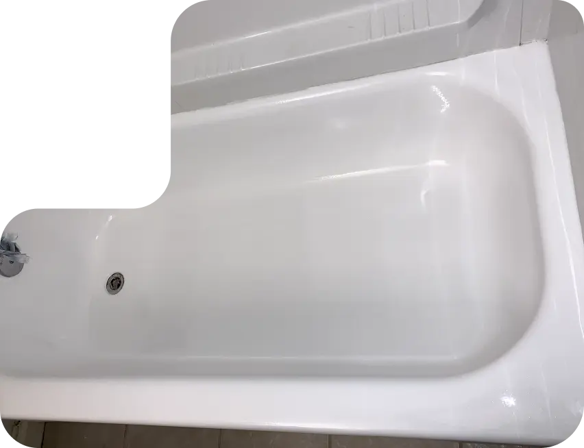 Close-up view of bathtub refinishing showing polished and refreshed look