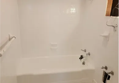 Before Tile surface transformation with renewed color and polished finish