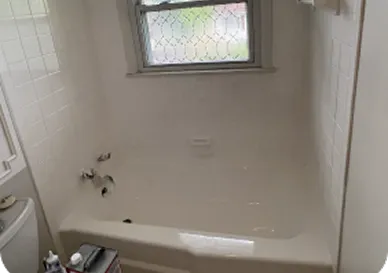 After Tile surface transformation with renewed color and polished finish