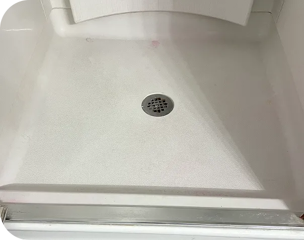 Refinished shower walls for a clean modern look