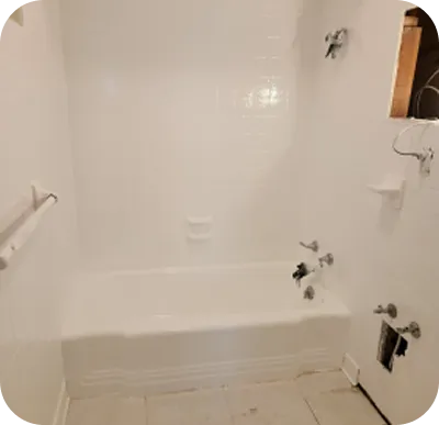 Shower tile reglazing with smooth glossy surface