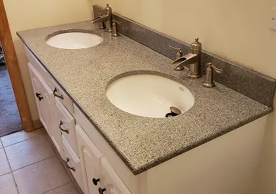 After sink refinishing revealing clean polished surface