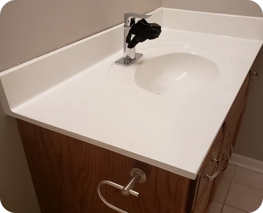 Refinished sink bowl with mirror-like shine and durability