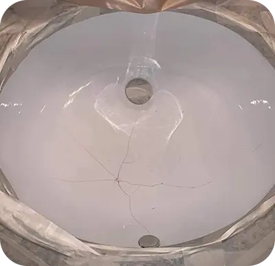 Chipped and rusted sink restored to like-new condition