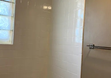 After tile reglazing with smooth glossy finish and refreshed color